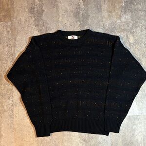 Hedgely Sport Black Speckled Crewneck Sweater Grandpa Core Colourful Large